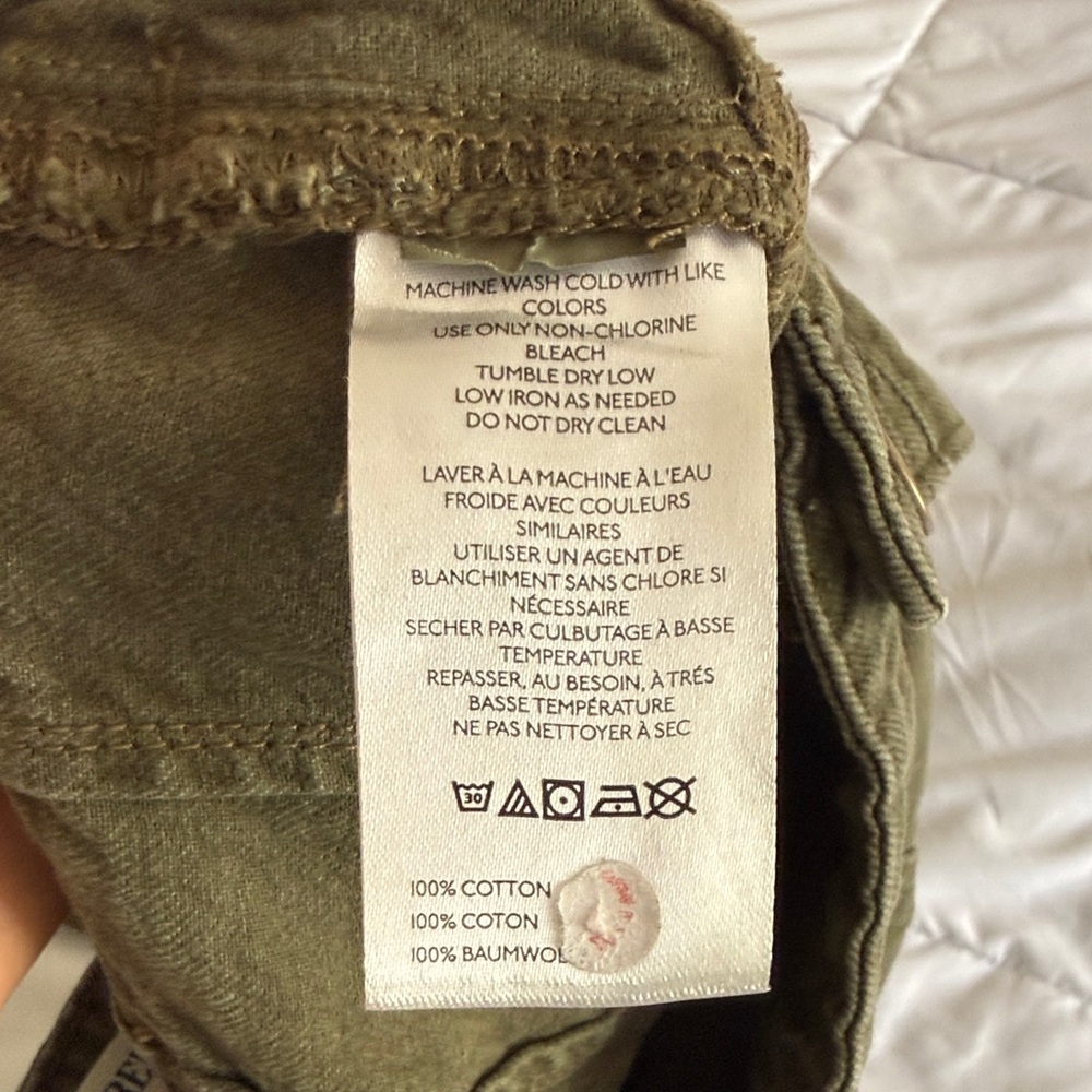 Free People We the Free Palmer Olive Green Wide Leg Cuff Utility Pants Size 28 - Picture 4 of 6